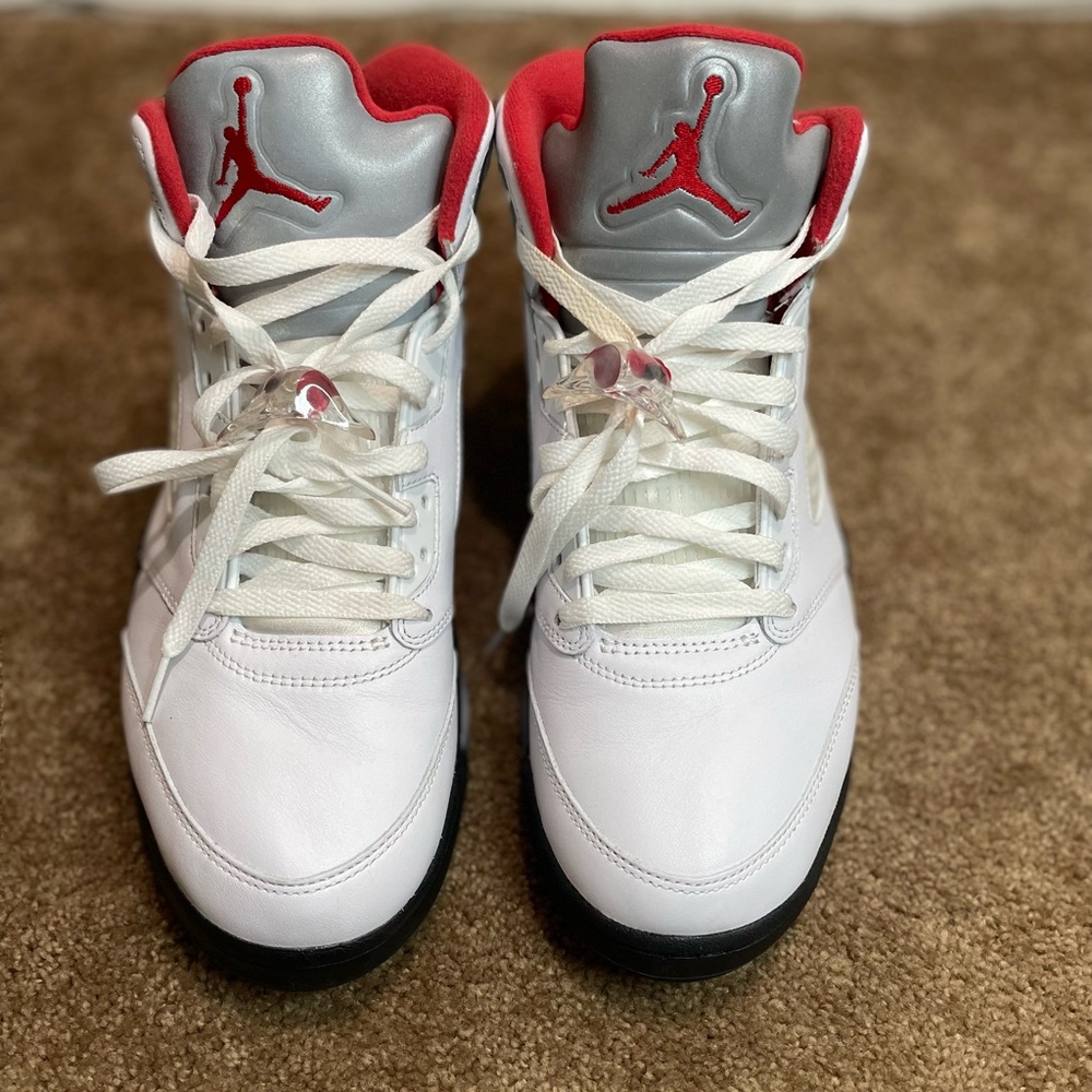 Jordan 5 retro fire red silver tongue
